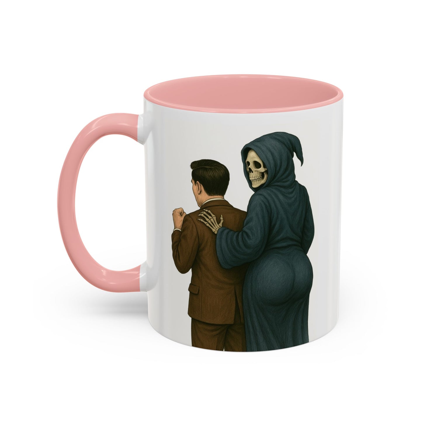 Vintage Grim Reaper “Life: If the Cancer Doesn’t Get Ya, the Depression Will!” Ceramic Accent Mug – 11 & 15 oz